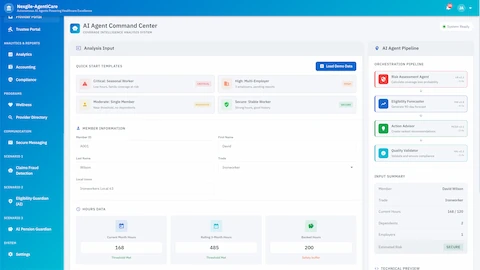 Proactive Healthcare Coverage Risk Analysis System interface